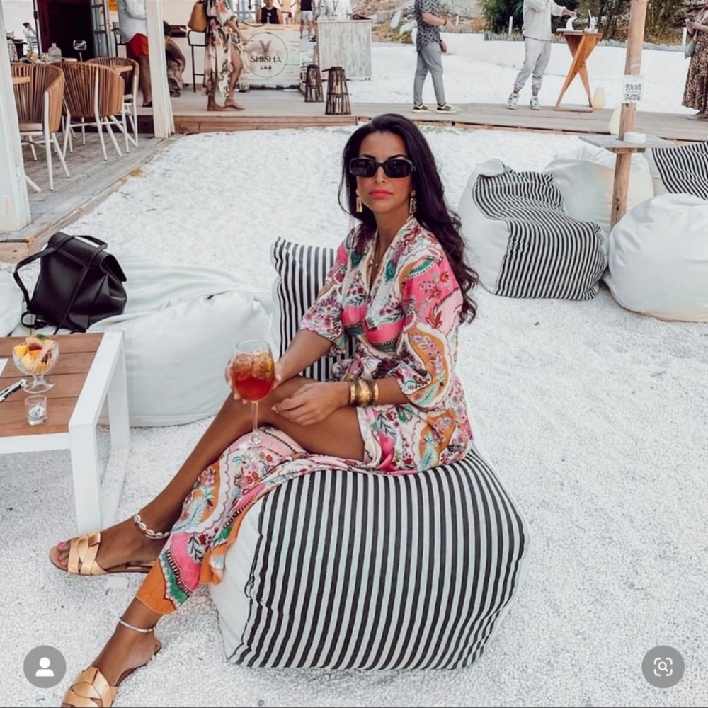 Zara Printed Long Wrap Dress